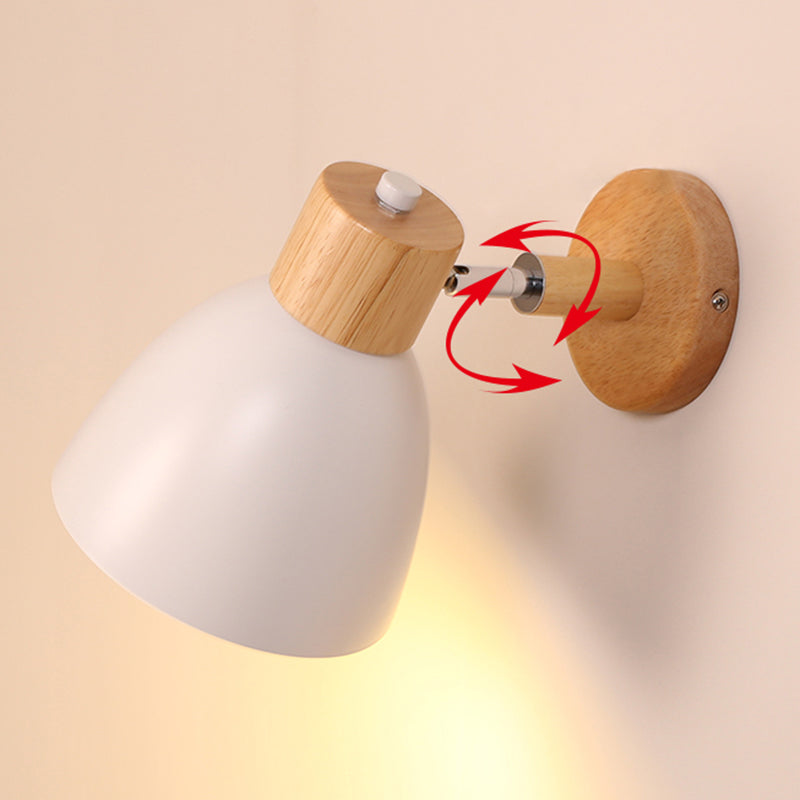 Prononi leggeri a parete in legno contemporanei con a parete a doppio cono a parete montata per camera da letto