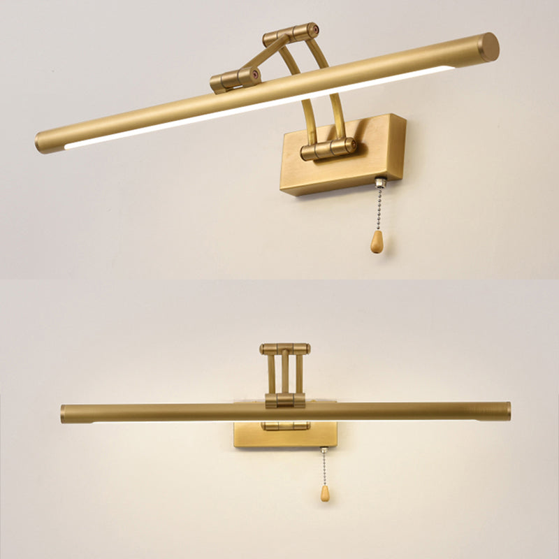 Modern Minimalist Style Cylindrical Wall Mounted Vanity Lights Copper 1 Light Vanity Wall Light Fixtures