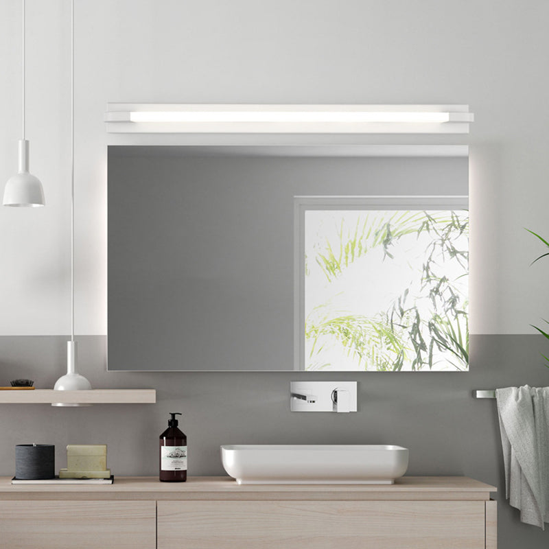 Linear Wall Mounted Mirror Front Modern Minimalist Style Acrylic Vanity Wall Light Fixtures