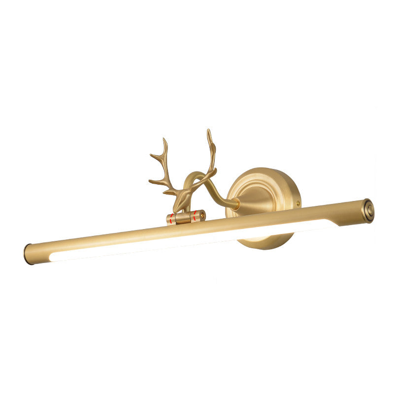 Modern Minimalist Style Streamlined Wall Mounted Vanity Lights Copper Vanity Wall Light Fixtures with Antlers