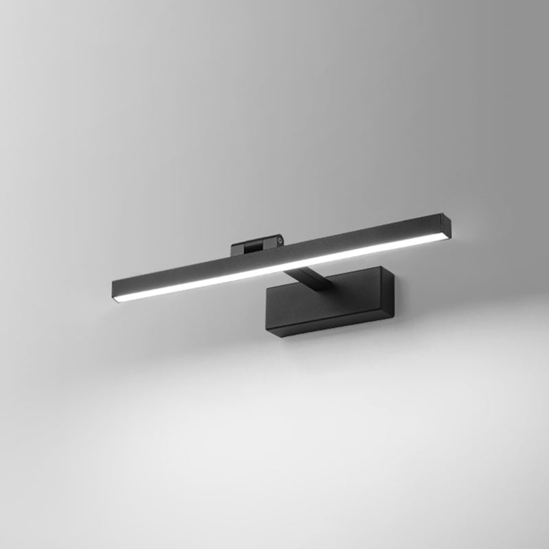 Lámpara de lámpara de montaje de pared lineal moderna de negro lámpara de pared de 1 luces para el baño