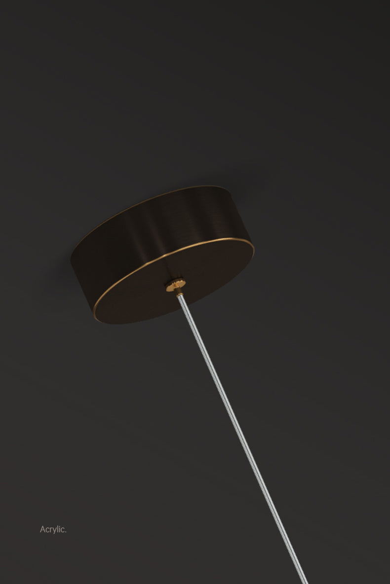 Metal Geometric Pendant Lighting Fixture Minimalist LED Pendant Ceiling Light for Bedroom