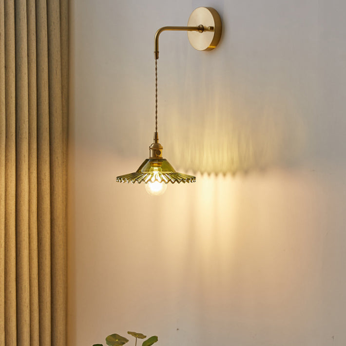 Lámparas de pared modernas de vidrio 1 lámpara de luz de pared de dormitorio ligero