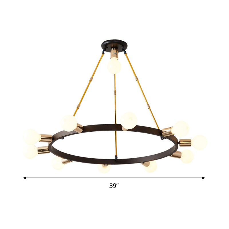 Candelier de la burbuja de vidrio blanco esmerilista Modernista 11 Cabezas Black Techo Costilete Luz