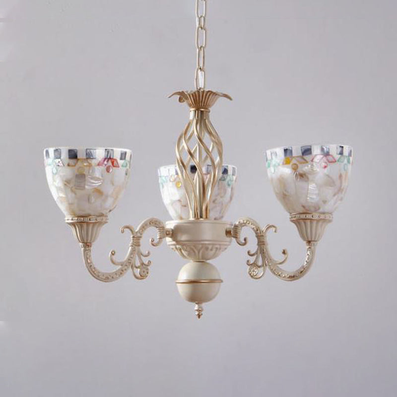 Shell Dome kroonluchter hanglamp Mediterraan 5/9/11 Lichten Witte plafondophanginglamp