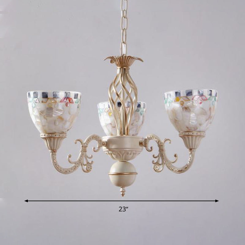 Shell Dome kroonluchter hanglamp Mediterraan 5/9/11 Lichten Witte plafondophanginglamp