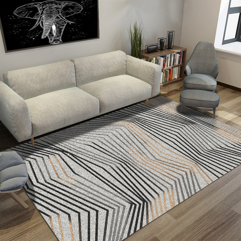 Individuality Graphic Pattern Area Rug Multicolored Modern Trendy Rug Polyester Anti-Slip Backing Carpet for Living Room