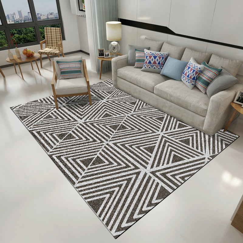 Individuality Graphic Pattern Area Rug Multicolored Modern Trendy Rug Polyester Anti-Slip Backing Carpet for Living Room
