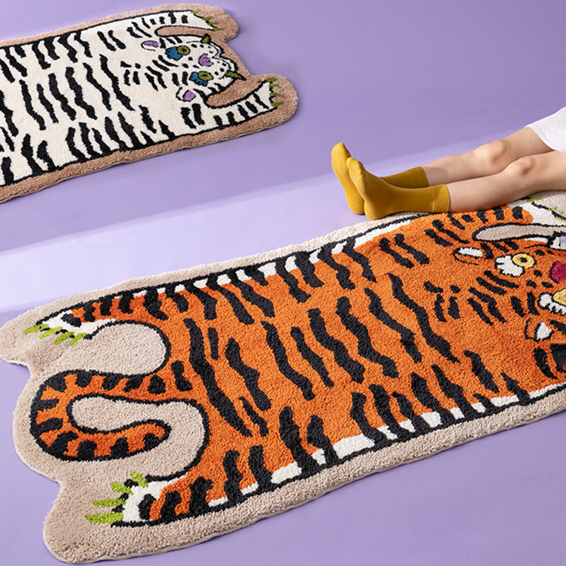 Novelty Color Mixed Modern Area Carpet Polyester Tiger Printing Indoor Rug Easy Care Carpet for Living Room