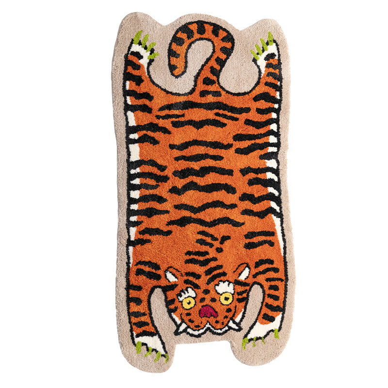 Novelty Color Mixed Modern Area Carpet Polyester Tiger Printing Indoor Rug Easy Care Carpet for Living Room