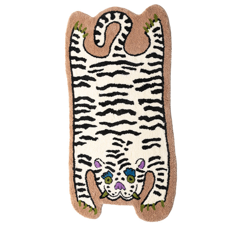 Novelty Color Mixed Modern Area Carpet Polyester Tiger Printing Indoor Rug Easy Care Carpet for Living Room
