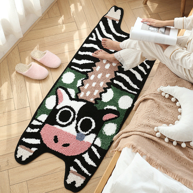 Novelty Multicolor Trendy Area Carpet Polyester Animals Print Indoor Rug Anti-Slip Backing Carpet for Living Room