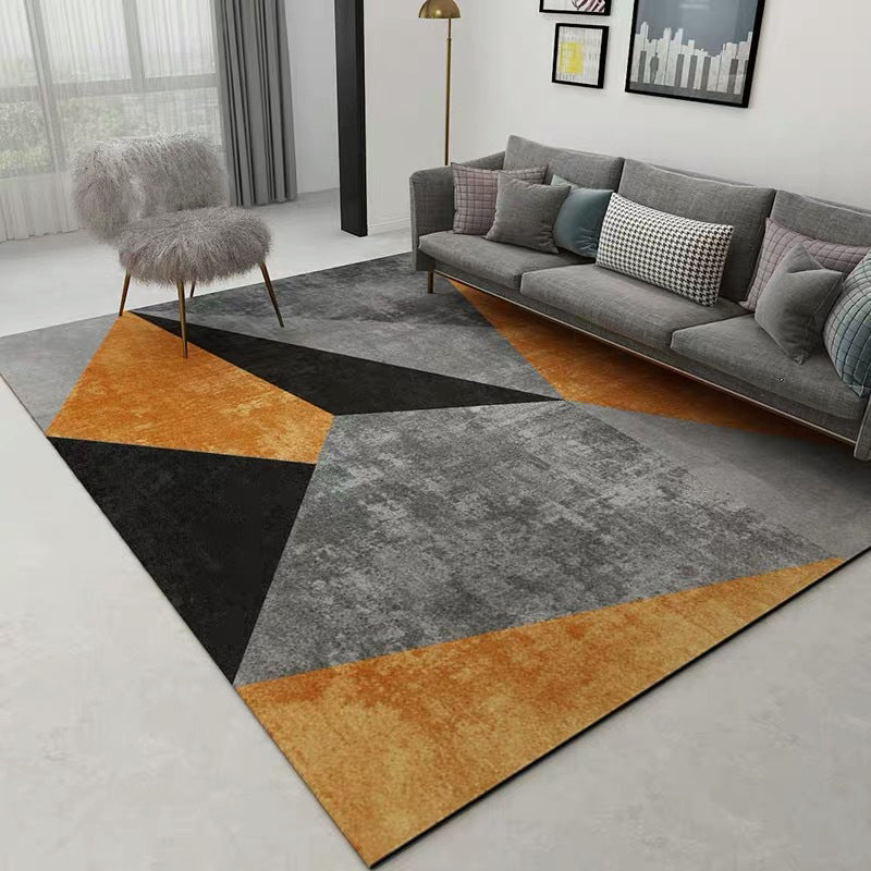 Multicolored Graphic Design Area Rug Trendy Modern Rectangle Carpet Polyester Anti-Slip Backing Rug for Home Decor
