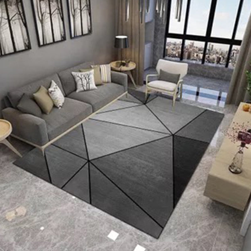 Multicolored Graphic Design Area Rug Trendy Modern Rectangle Carpet Polyester Anti-Slip Backing Rug for Home Decor