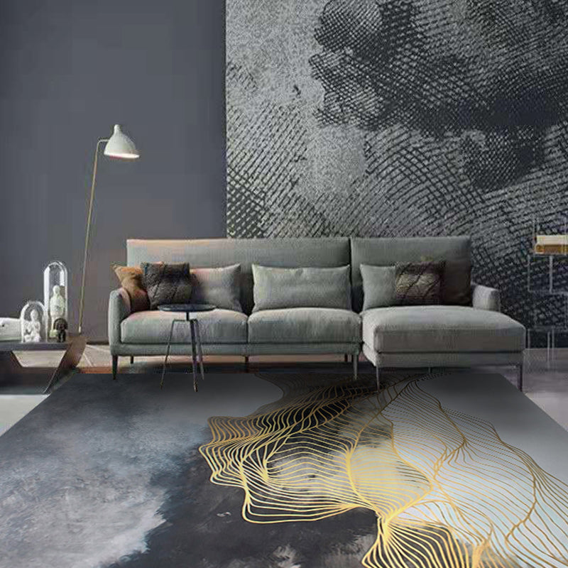 Novelty Abstract Art Indoor Rug Creative Contemporary Area Carpet Polyester Friendly Washable Rug for Home Decoration