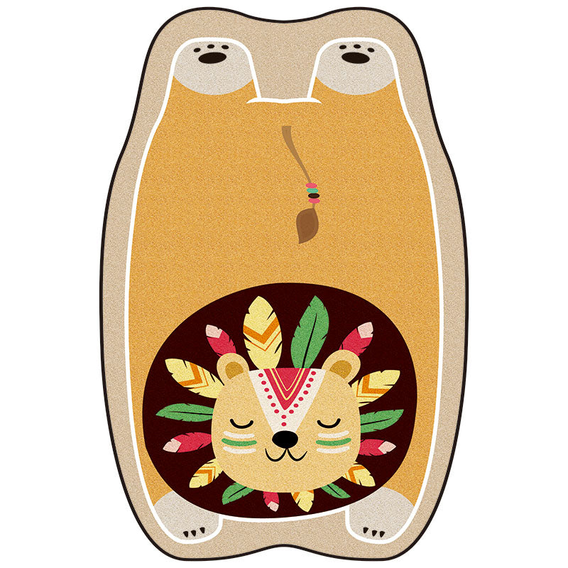 Multicolor Modern Indoor Rug Polyester Animals Print Carpet Easy Care Rug for Home Decoration