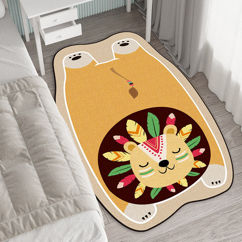 Multicolor Modern Indoor Rug Polyester Animals Print Carpet Easy Care Rug for Home Decoration