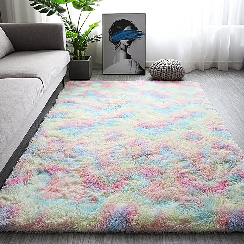 Elegant Multicolor Modern Carpet Polyester Solid Indoor Rug Stain Resistant Rug for Home Decoration