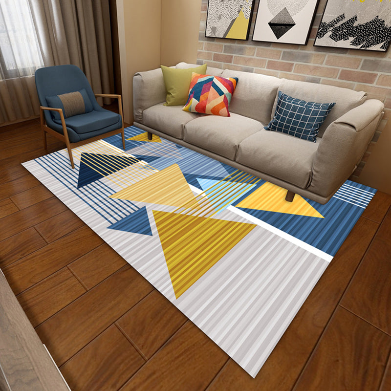 Multicolored Trendy Contemporary Indoor Rug Individuality Graphic Design Area Carpet Polyester Washable Rug for Home Decor