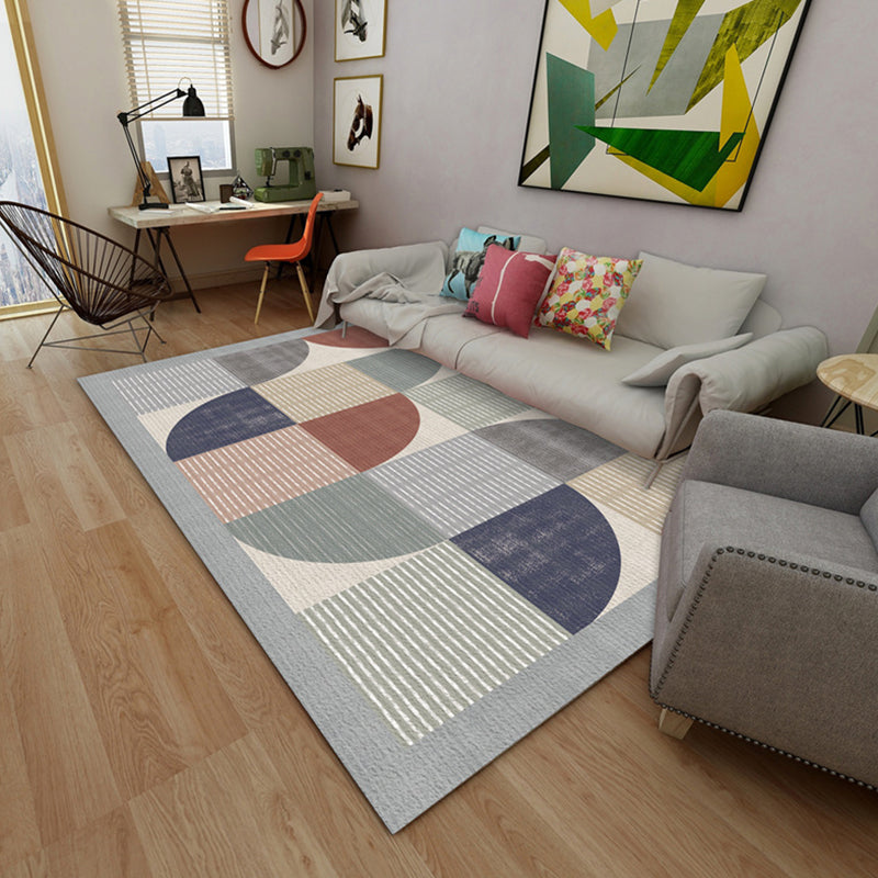 Minimalist Graphic Design Indoor Rug Contemporary Creative Area Rug Polyester Anti-Slip Backing Carpet for Living Room