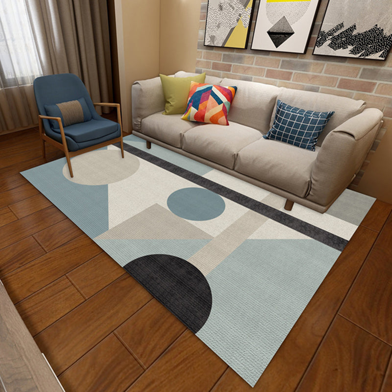Minimalist Graphic Design Indoor Rug Contemporary Creative Area Rug Polyester Anti-Slip Backing Carpet for Living Room