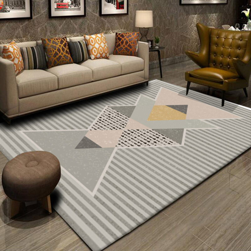 Minimalist Graphic Design Indoor Rug Contemporary Creative Area Rug Polyester Anti-Slip Backing Carpet for Living Room