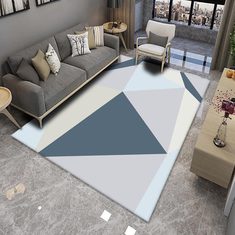 Dekorativer Teppich mit geometrischem Design, mehrfarbig, moderner Polyester-Teppich, rutschfester Teppich für die Heimdekoration