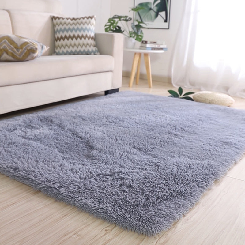 Multicolor Comfort Rug Polyester Carpet Solid Indoor Rug Non-Slip Backing for Living Room