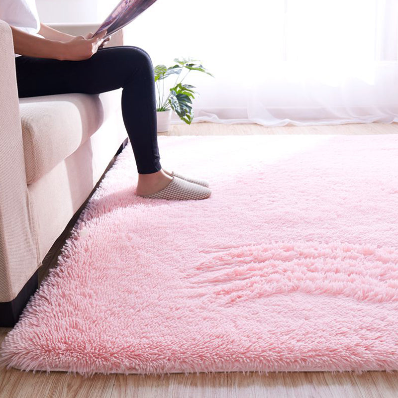 Multicolor Comfort Rug Polyester Carpet Solid Indoor Rug Non-Slip Backing for Living Room