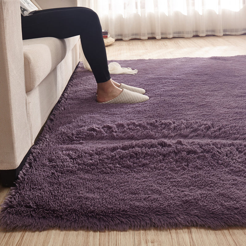 Multicolor Comfort Rug Polyester Carpet Solid Indoor Rug Non-Slip Backing for Living Room