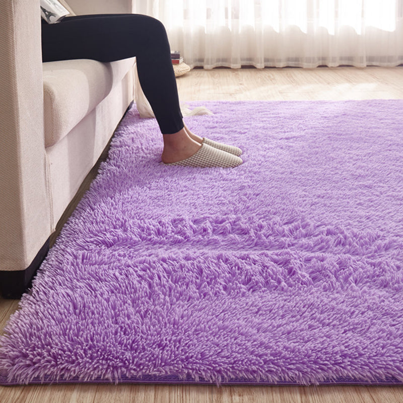 Multicolor Comfort Rug Polyester Carpet Solid Indoor Rug Non-Slip Backing for Living Room