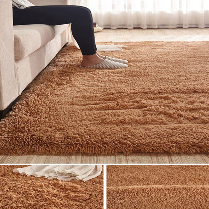 Multicolor Comfort Rug Polyester Carpet Solid Indoor Rug Non-Slip Backing for Living Room