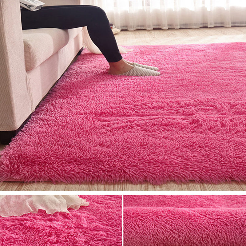 Multicolor Comfort Rug Polyester Carpet Solid Indoor Rug Non-Slip Backing for Living Room