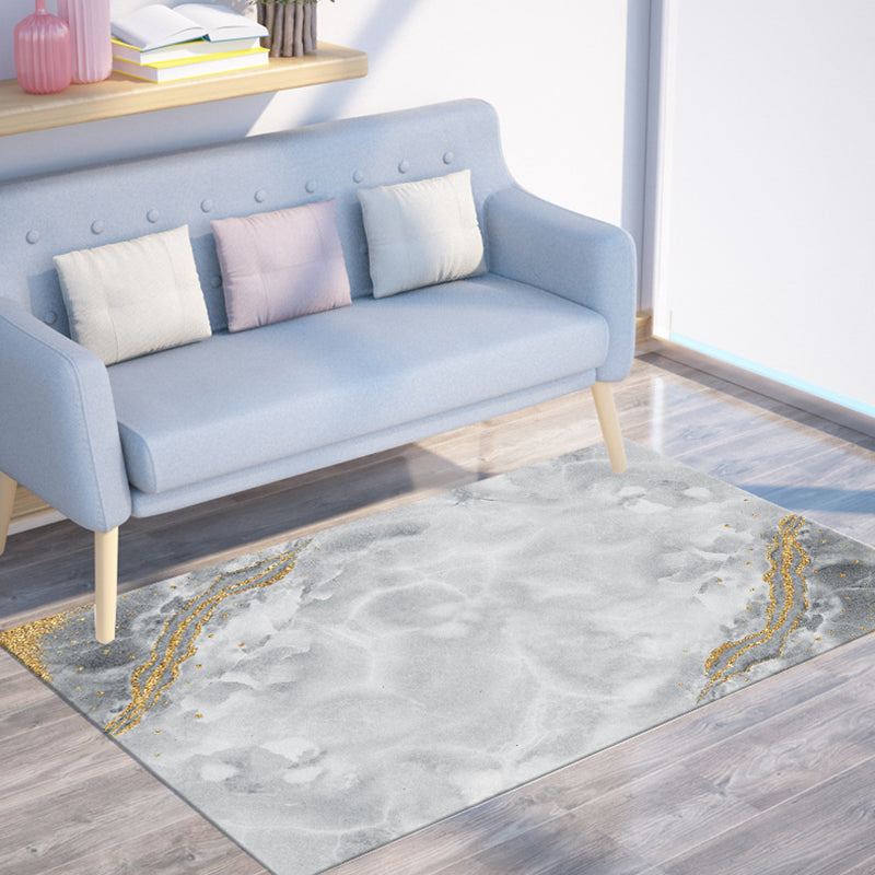 Trendy Ink Painting Indoor Rug Individuality Modern Rectangle Carpet Polyester Friendly Washable Carpet for Home Decoration