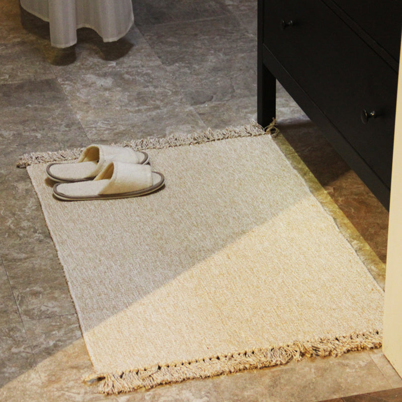 Four Colors Minimalist Cotton Carpet Solid Indoor Rug Fringe for Home Decoration