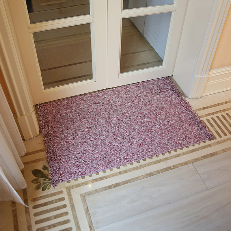 Four Colors Minimalist Cotton Carpet Solid Indoor Rug Fringe for Home Decoration