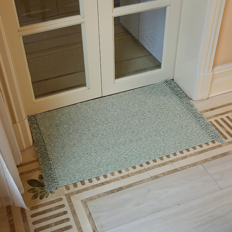 Four Colors Minimalist Cotton Carpet Solid Indoor Rug Fringe for Home Decoration