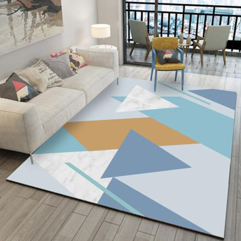 Multi-Color Creative Contemporary Rug Funky Geometrical Design Area Carpet Polyester Anti-Slip Backing Rug for Living Room