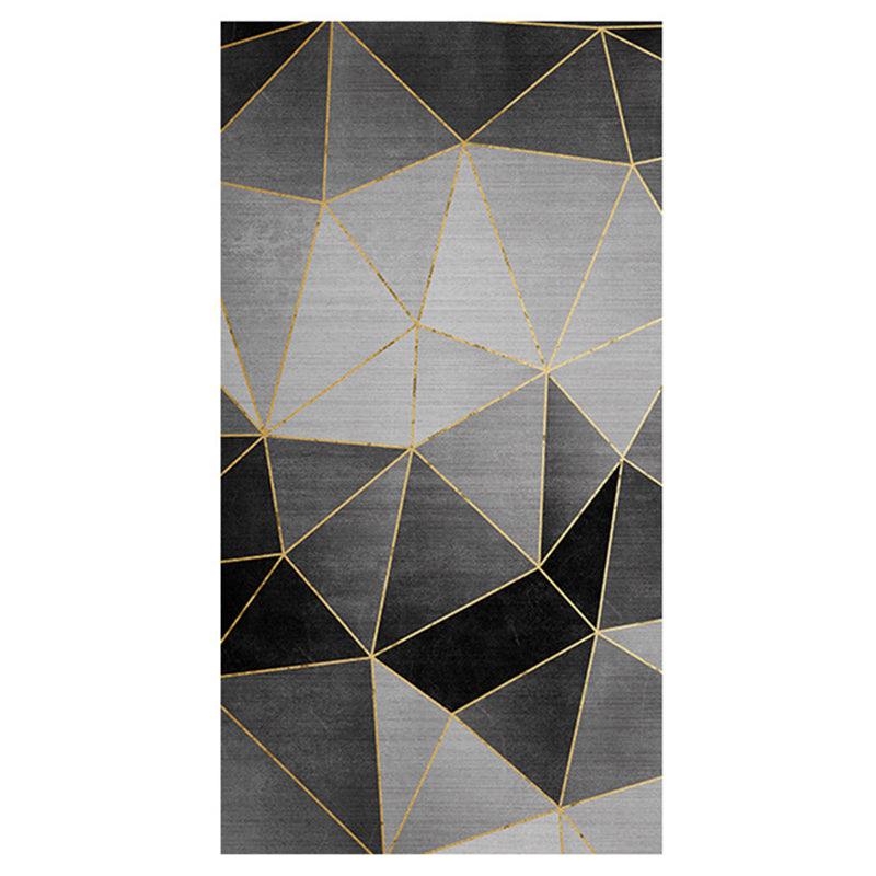 Aesthetic Triangle Design Indoor Rug Simple Contemporary Rectangle Rug Polyester Anti-Slip Backing Carpet for Home Decoration