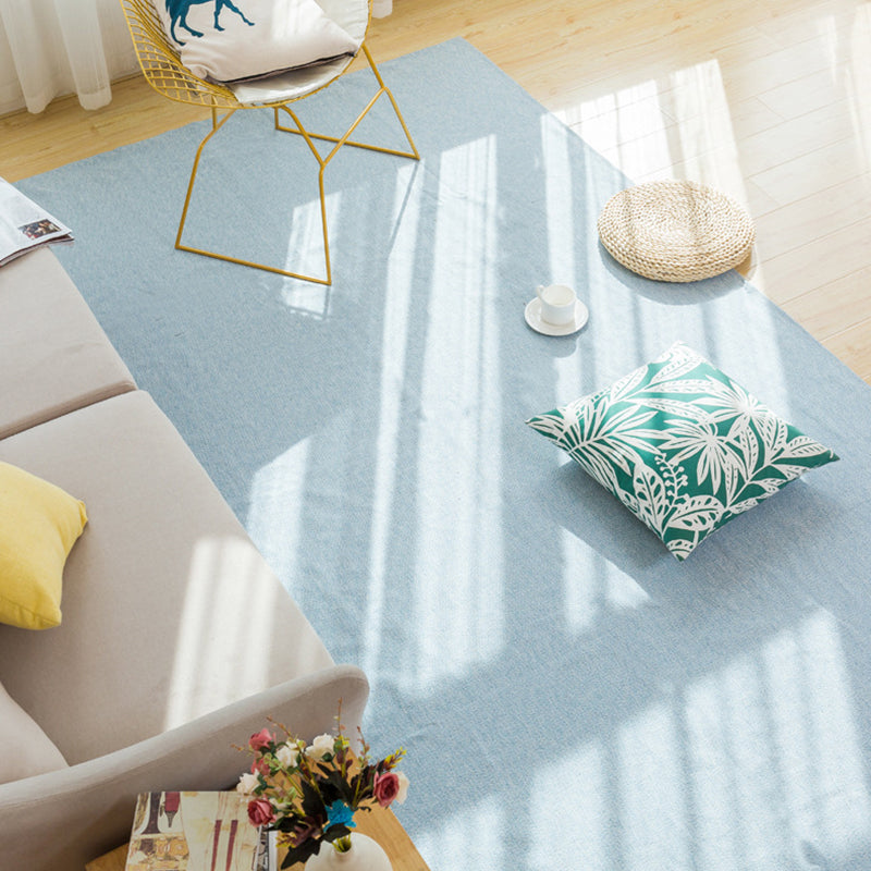 Multicolor Modern Indoor Rug Cottonr Solid Carpet Easy Care Rug for Living Room