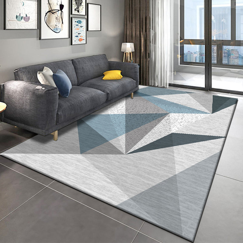 Creative Simplicity Area Rug Modern Geometric Printed Area Carpet Polyester Anti-Slip Backing Carpet for Home Decoration