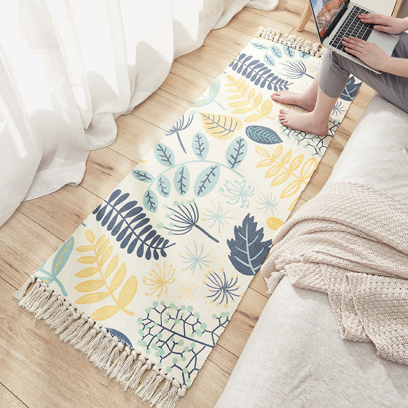 Light Color Modern Indoor Rug Cotton Geometric Print Carpet Easy Care Rug for Home Decoration
