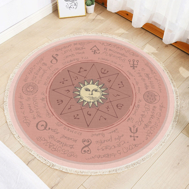 Multicolor Modern Area Carpet Cotton Floral Printing Indoor Rug Easy Care Carpet for Living Room