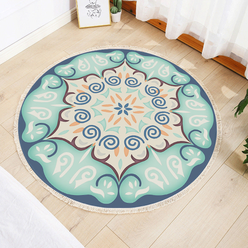 Tapis d'intérieur en coton à imprimé Floral marocain, couleur claire, simplicité, facile d'entretien, pour salon
