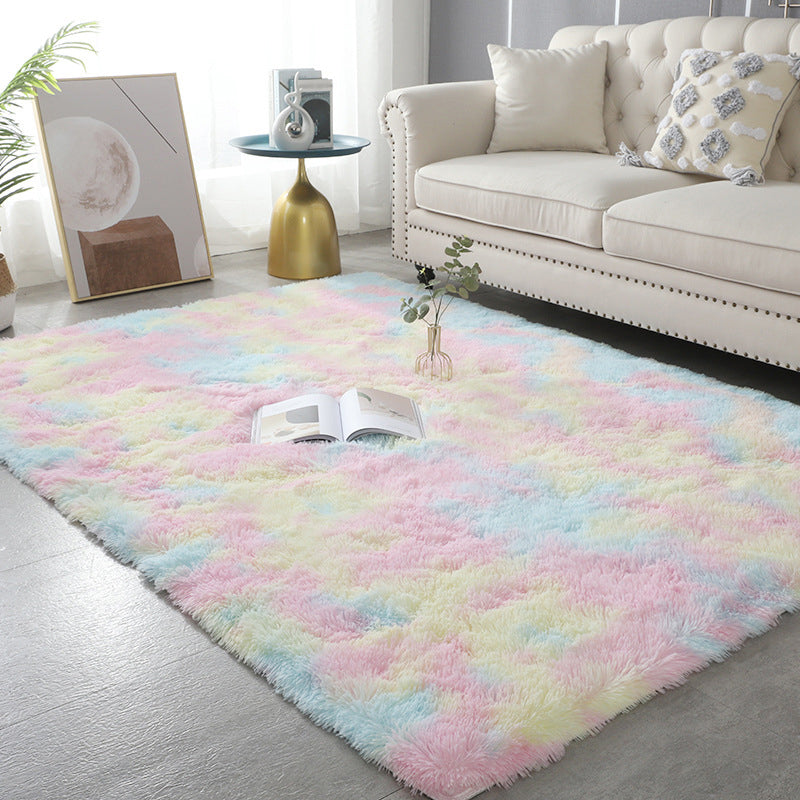 Elegant Color Mixed Comfort Carpet Polyester Tie-Dye Effect Indoor Rug Stain Resistant Rug for Home Decor