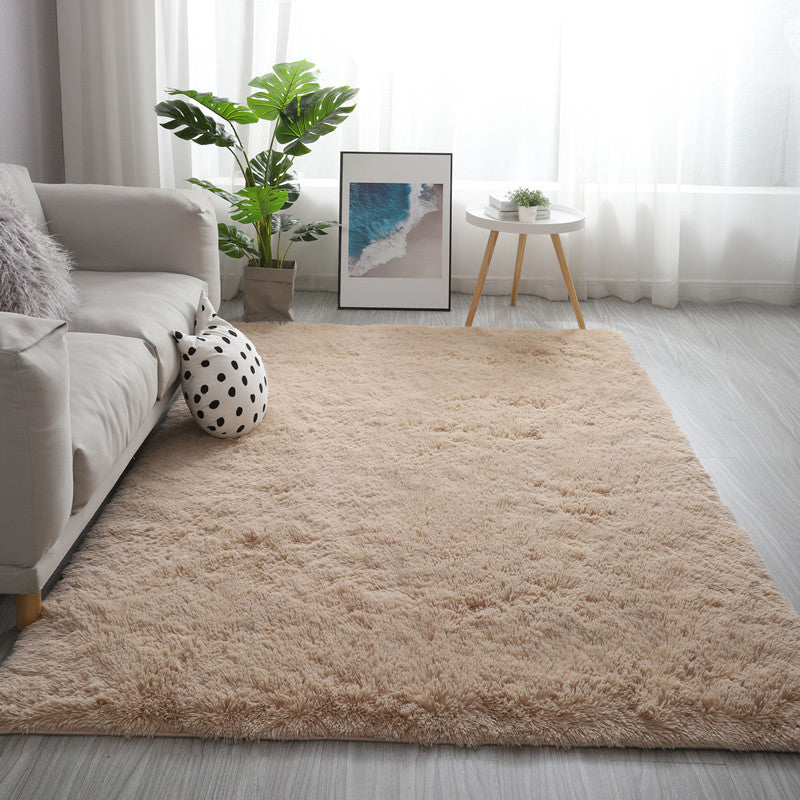 Multicolor Modern Area Carpet Polyester Solid Indoor Rug Non-Slip Backing Carpet for Living Room