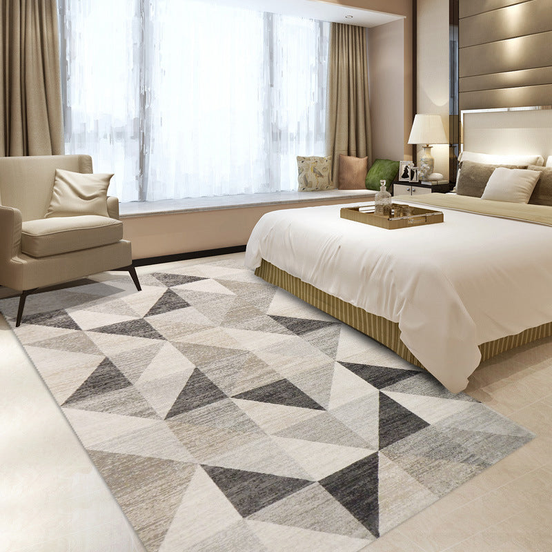 Decorative Geometry Printed Area Rug Modern Simplicity Area Carpet Polyester Non-Slip Backing Carpet for Living Room