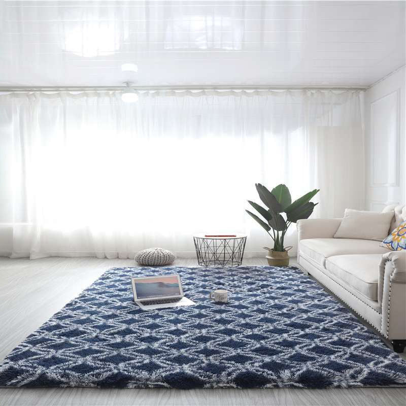 White Tone Modern Indoor Rug Polyester Shape Print Carpet Easy Care Rug for Home Decoration