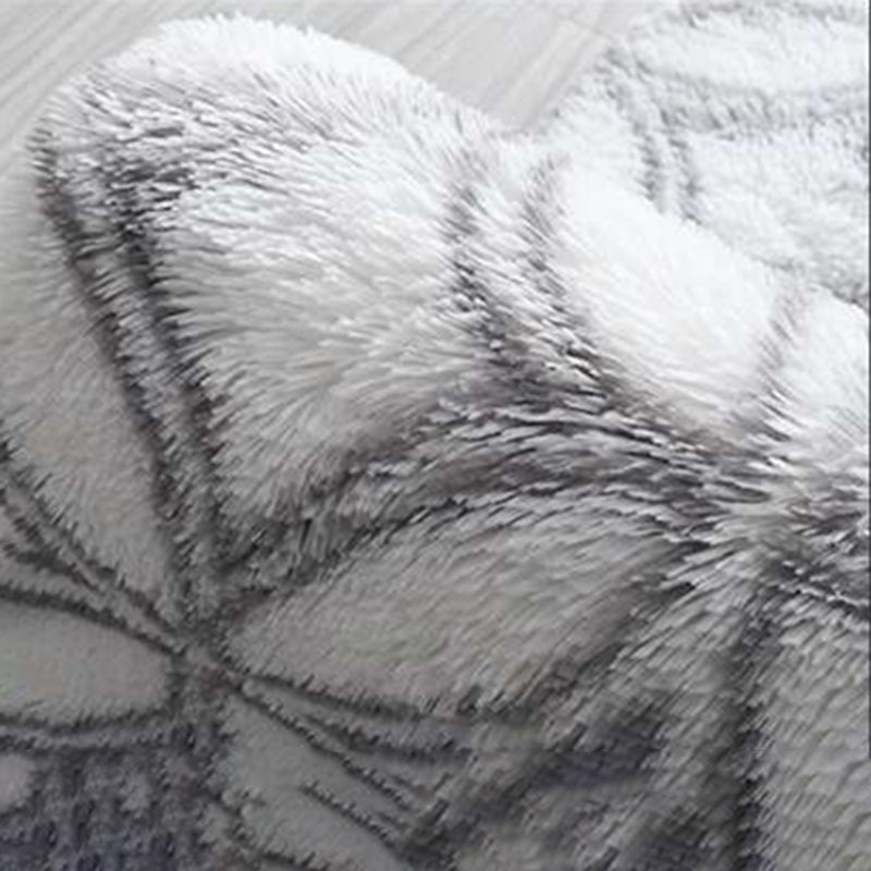 White Tone Modern Indoor Rug Polyester Shape Print Carpet Easy Care Rug for Home Decoration