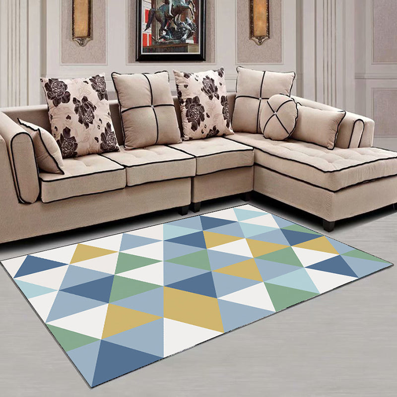 Creative Geometric Pattern Indoor Rug Funky Modern Polyester Carpet Stain Resistant Washable Area Carpet for Living Room